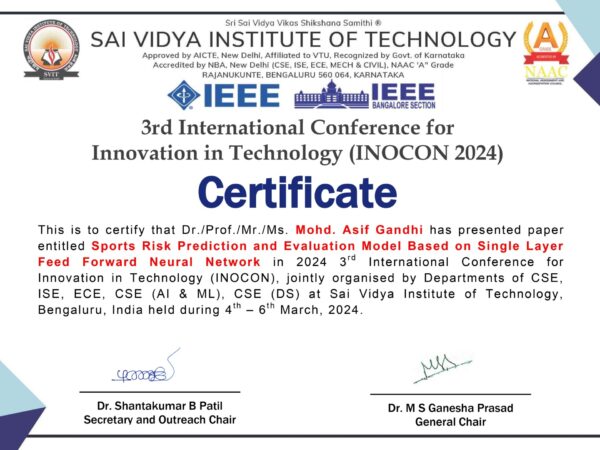 3rd International Conference for Innovation in Technology (INOCON 2024)